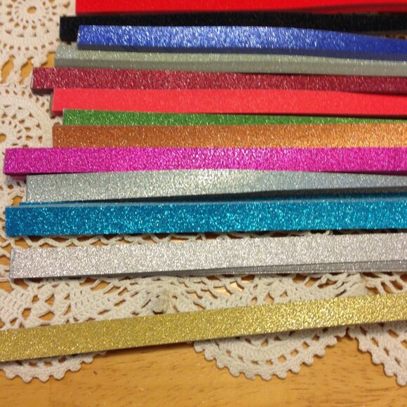 origami / quilling paper strips, glitter colors - Picture 3 of 5